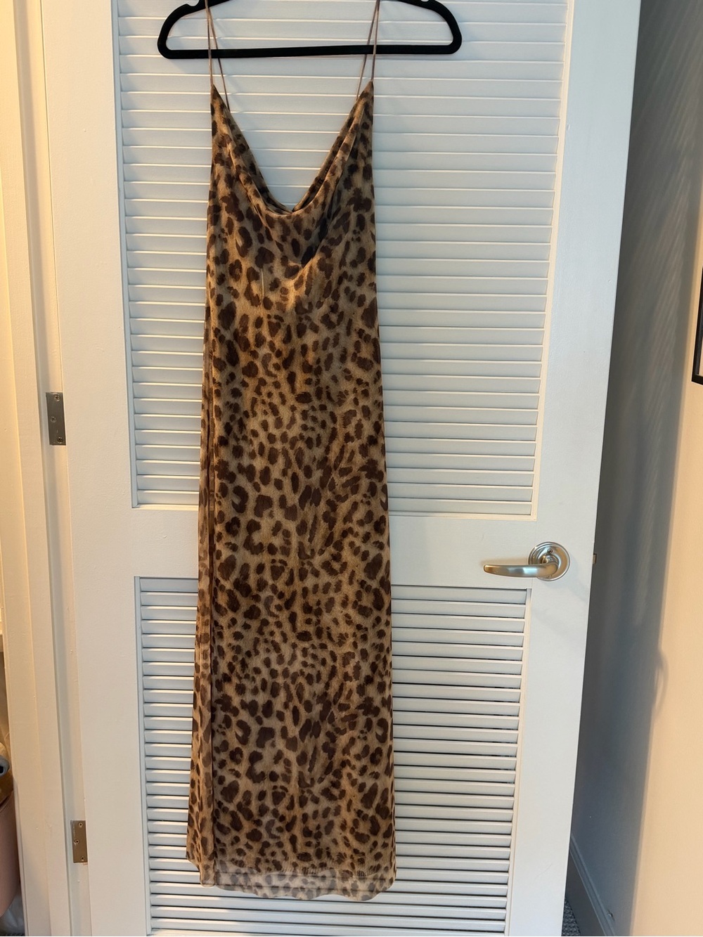 Zara Leopard Print Slip Dress - Brown/Tan